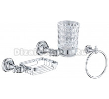 Набор Стакан Rose RG11 RG1112 хром + Мыльница RG1104 хром + Полотенцедержатель RG1106 хром