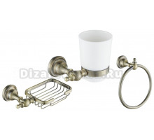 Набор Стакан Rose RG11Q RG1112Q бронза + Мыльница RG1104Q бронза + Полотенцедержатель RG1106Q бронза