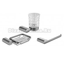 Набор Стакан Rose RG17T RG1712T пепельный + Мыльница RG1704T пепельный + Полотенцедержатель RG1706T пепельный