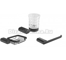 Набор Стакан Rose RG17H RG1712H черный + Мыльница RG1704H черный + Полотенцедержатель RG1706H черный