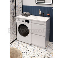Тумба с раковиной STWORKI Мальмё 100 правая над стиральной машиной, белая