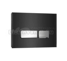 Кнопка смыва для унитаза WAVE E2 glass 552532 стекло, цвет черный, хром