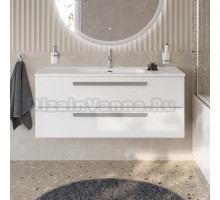 Тумба с раковиной Cezares Eco Cer-N 120 bianco opaco, раковина Duet 120, ручки серые