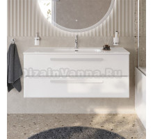 Тумба с раковиной Cezares Eco Cer-N 120 bianco opaco, раковина Duet 120, ручки сатин