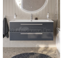 Тумба с раковиной Cezares Eco Cer-N 120 grafito, раковина Eco 120, ручки серые