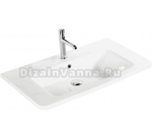 Мебельная раковина Sanovit Urban 80 накладная, глянцевая белая, прямоугольная, фаянс