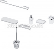 Стакан AM.PM Func A8F34300 хром + Мыльница AM.PM Func A8F34200 хром + Дозатор AM.PM Func A8F36900 хром + Ершик AM.PM Func A8F33300 хром + Держатель туалетной бумаги AM.PM Func A8F34100 хром + Полка AM.PM Func A8F37600 хром +  Полотенцедержатель AM.PM Func