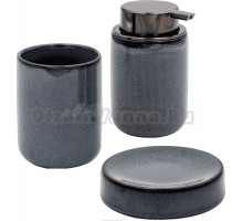 Набор Стакан Ridder Abby 2160137 серый + Мыльница 2160337 серый + Дозатор 2160537 серый