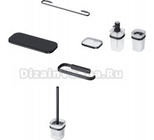Стакан AM.PM Func A8F34322 черный + Мыльница AM.PM Func A8F34222 черная + Дозатор AM.PM Func A8F36922 черный + Ершик AM.PM Func A8F33322 черный + Держатель туалетной бумаги AM.PM Func A8F34122 черный + Полка AM.PM Func A8F37622 черная + Полотенцедержатель