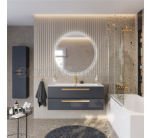 Мебель для ванной комнаты Cezares Eco Cer-N 120 grafito, раковина Eco 120, ручки сатиновое золото