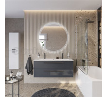 Мебель для ванной комнаты Cezares Eco Cer-N 120 grafito, раковина Eco 120-1-2, ручки матовые черные