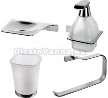 Набор Стакан Colombo Design Alize B2541 + Мыльница B2501 SX + Дозатор B9330 DX + Полотенцедержатель B2531