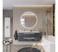 Мебель для ванной комнаты Cezares Eco Cer-N 120 grafito, раковина Eco 120-1-2, ручки сатин