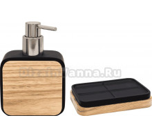 Набор Мыльница Ridder Amara 2244310 черная + Дозатор 2244510 чёрный