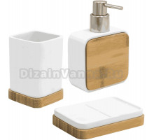 Набор Стакан Ridder Amara 2244101 белый + Мыльница 2244301 белая + Дозатор 2244501 белый