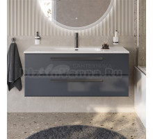 Тумба с раковиной Cezares Eco Cer-N 120 grafito, раковина Duet 120, ручки матовые черные