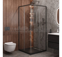 Душевой уголок Cezares Molveno A 2 100 C GM IV 100х100 см, профиль оружейная сталь, стекло прозрачное