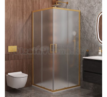 Душевой уголок Cezares Molveno A 2 90 P BORO 90х90 см, профиль брашированное золото, стекло рифленое
