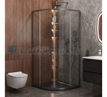 Душевой уголок Cezares Molveno R 2 90 C GM IV 90х90 см, профиль оружейная сталь, стекло прозрачное