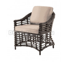 Садовое кресло 4SiS Ницца из искусственного ротанга, бронза, подушки бежевые