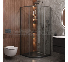 Душевой уголок Cezares Molveno R 1 90 C GM IV 90х90 см, профиль оружейная сталь, стекло прозрачное