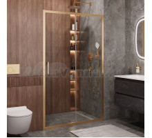Душевая дверь в нишу Cezares Molveno BF 1 120 C BORO IV 120 см, профиль брашированное золото, стекло прозрачное
