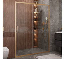 Душевая дверь в нишу Cezares Molveno BF 1 160 C BORO IV 160 см, профиль брашированное золото, стекло прозрачное