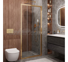 Душевая дверь в нишу Cezares Molveno BF 3 100 C BORO IV 100 см, профиль брашированное золото, стекло прозрачное
