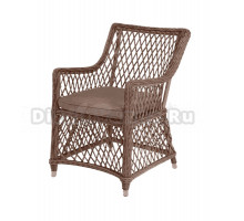 Садовое кресло 4SiS Латте плетеное из искусственного ротанга, коричневое