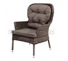 Садовое кресло 4SiS Алиса плетеное, с подушками, коричневое