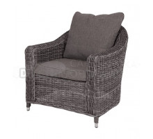 Садовое кресло 4SiS Кон Панна из искусственного ротанга, графит, подушки серо-коричневые