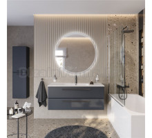 Мебель для ванной комнаты Cezares Eco Cer-N 120 grafito, раковина Duet 120, ручки матовые черные