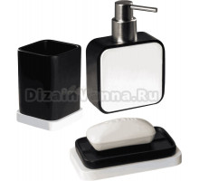 Набор Стакан Ridder Amara черно-белый + Мыльница черно-белая + Дозатор черно-белый