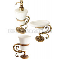 Набор Мыльница Migliore Edera 16896 бронза + Дозатор 16889 бронза + Стакан 16905 бронза