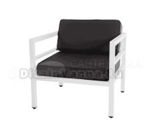 Садовое кресло 4SiS Эстелья каркас белый, подушки темно-серые