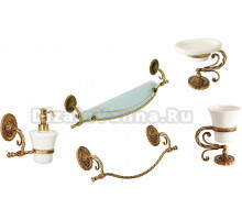 Набор Полотенцедержатель Migliore Edera 16899 бронза + Полка 16898 бронза + Стакан 16905 бронза + Мыльница 16896 бронза + Дозатор 16888 бронза