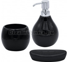 Набор Стакан Ridder Belly 2115110 черный + Мыльница 2115310 черная + Дозатор 2115510 черный