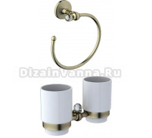 Набор Стакан Art&Max Antic Crystal AM-E-2688SJ-Br двойной + Полотенцедержатель AM-E-2680SJ-Br