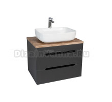 Тумба с раковиной VIANT Марсель L66 подвесная, 2 ящика, графит