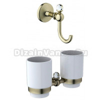 Набор Стакан Art&Max Antic Crystal AM-E-2688SJ-Br двойной + Крючок AM-E-2686BSJ-Br
