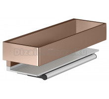 Полка Keuco Edition 11 11159 со стеклоочистителем, красное золото шлифованное, алюминий серебристый анодированный