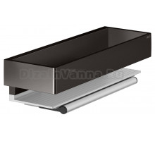 Полка Keuco Edition 11 11159 со стеклоочистителем, титан черный шлифованный, алюминий серебристый анодированный