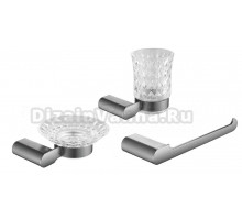 Набор Стакан Rose RG17T RG1712T пепельный + Мыльница RG1703T пепельный + Полотенцедержатель RG1706T пепельный