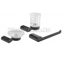 Набор Стакан Rose RG17H RG1712H черный + Мыльница RG1703H черный + Полотенцедержатель RG1706H черный