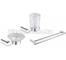 Набор Стакан Rose RG17 RG1712 хром + Мыльница RG1703 хром + Полотенцедержатель RG1727 хром