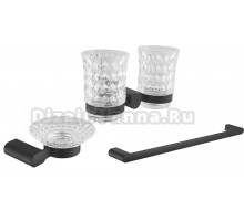 Набор Стакан Rose RG17H RG1722H двойной, черный + Мыльница RG1703H черный + Полотенцедержатель RG1717H черный