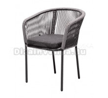 Садовый стул 4SiS Марсель плетеный из роупа, стальной каркас, серый