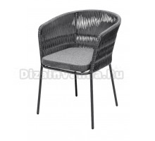 Садовый стул 4SiS Бордо плетеный из роупа (плетение "колос"), стальной каркас, серый