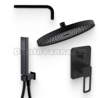 Душевой комплект Смеситель IDDIS Slide SLIBL00i67 С ВНУТРЕННЕЙ ЧАСТЬЮ + Гарнитур Allen Brau Infinity 5.21021-31 чёрный матовый + Душ SpaHome SPA26BPi64 + Кронштейн 001BB35i61