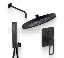 Душевой комплект Смеситель IDDIS Slide SLIBL00i67 С ВНУТРЕННЕЙ ЧАСТЬЮ + Гарнитур Allen Brau Infinity 5.21021-31 чёрный матовый + Душ SpaHome SPA26BPi64 + Кронштейн SLI39BSi61 черный